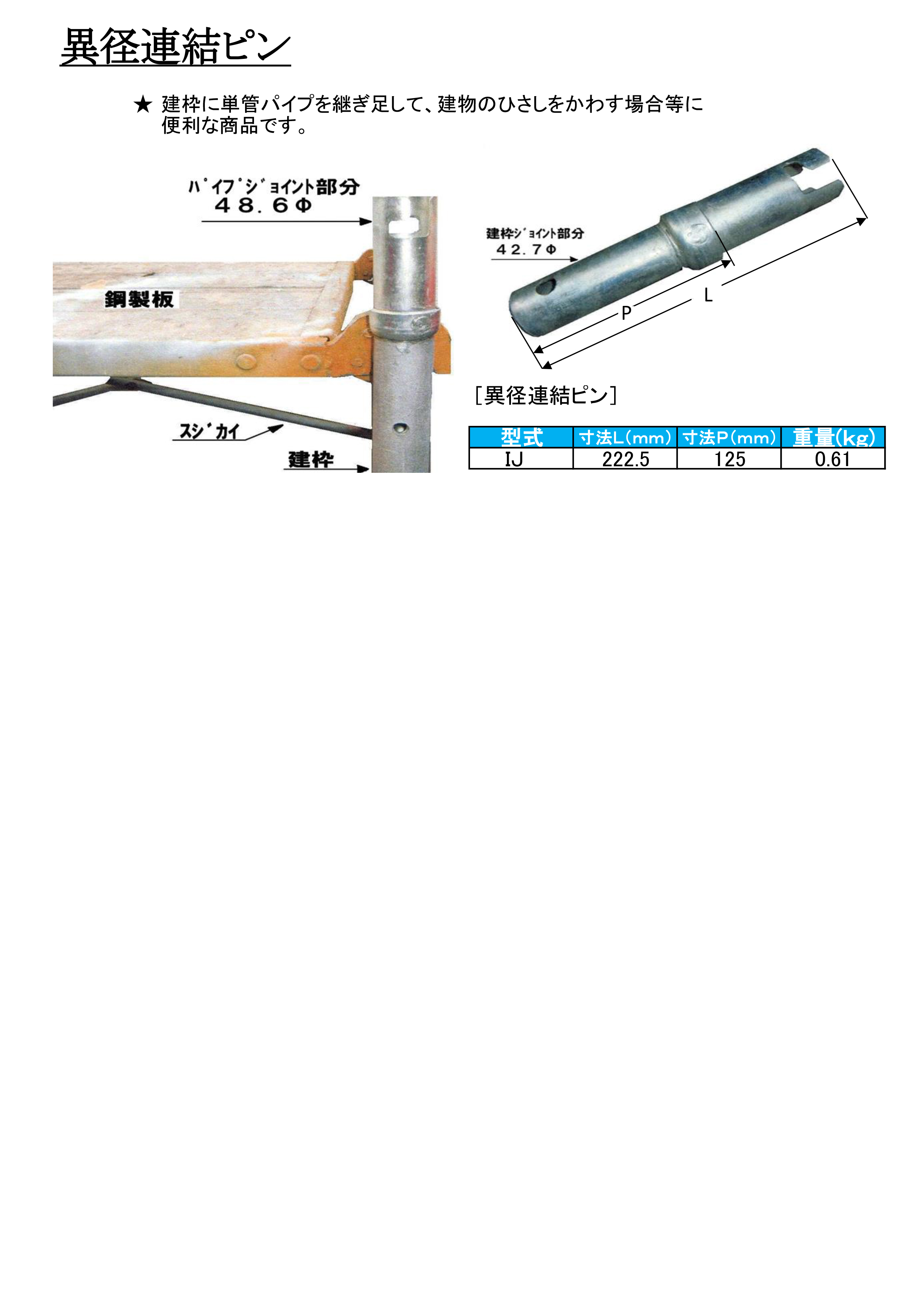 異径連結ピン